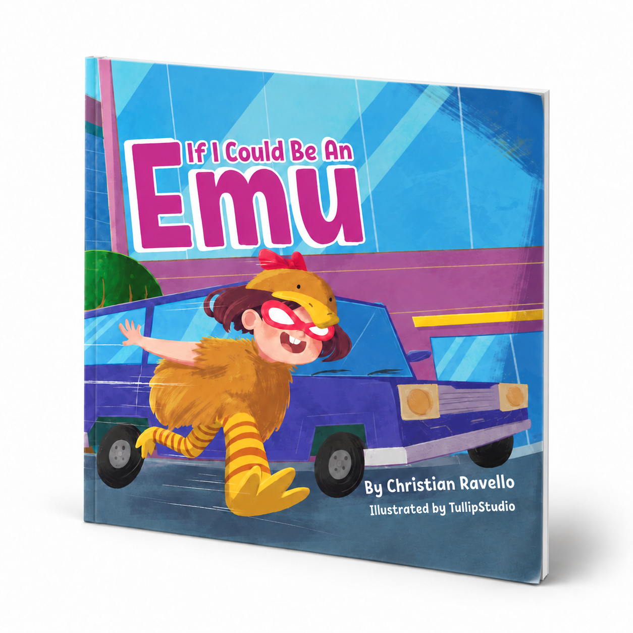 3D paperback mockup of If I Could Be an Emu by Christian Ravello