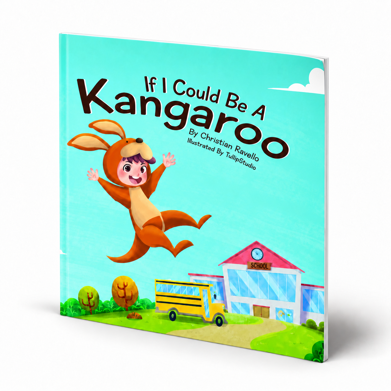 3D paperback mockup of If I Could Be a Kangaroo by Christian Ravello
