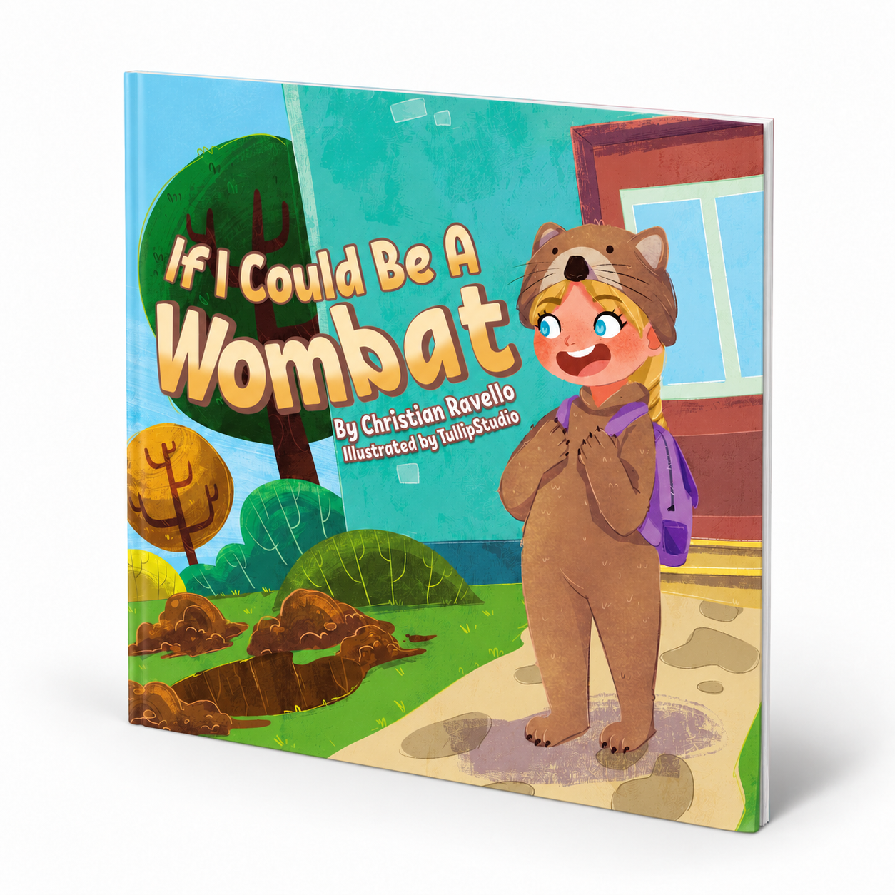3D paperback mockup of If I Could Be a Wombat by Christian Ravello